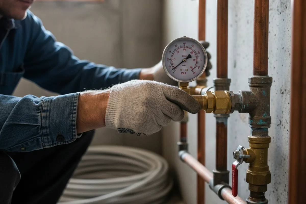 Pressure testing a repaired line during Water Line Repair in Sterling Forest